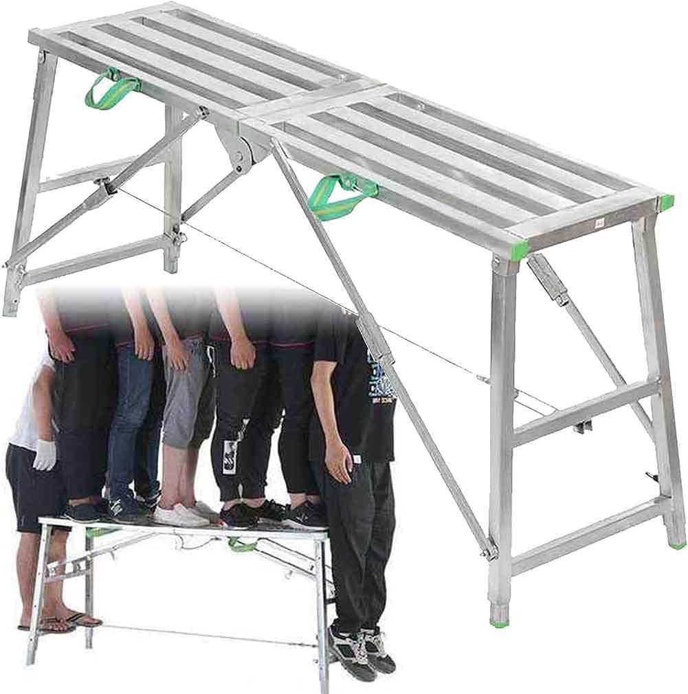 Échafaudage pliable portable charge 400 kg à hauteur modulable