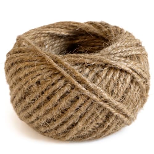 OTHERWISETRIVIAL Ficelle en jute naturelle, 100 %, 20 mètres, multi-usages pour jardin, cuisine et bricolage