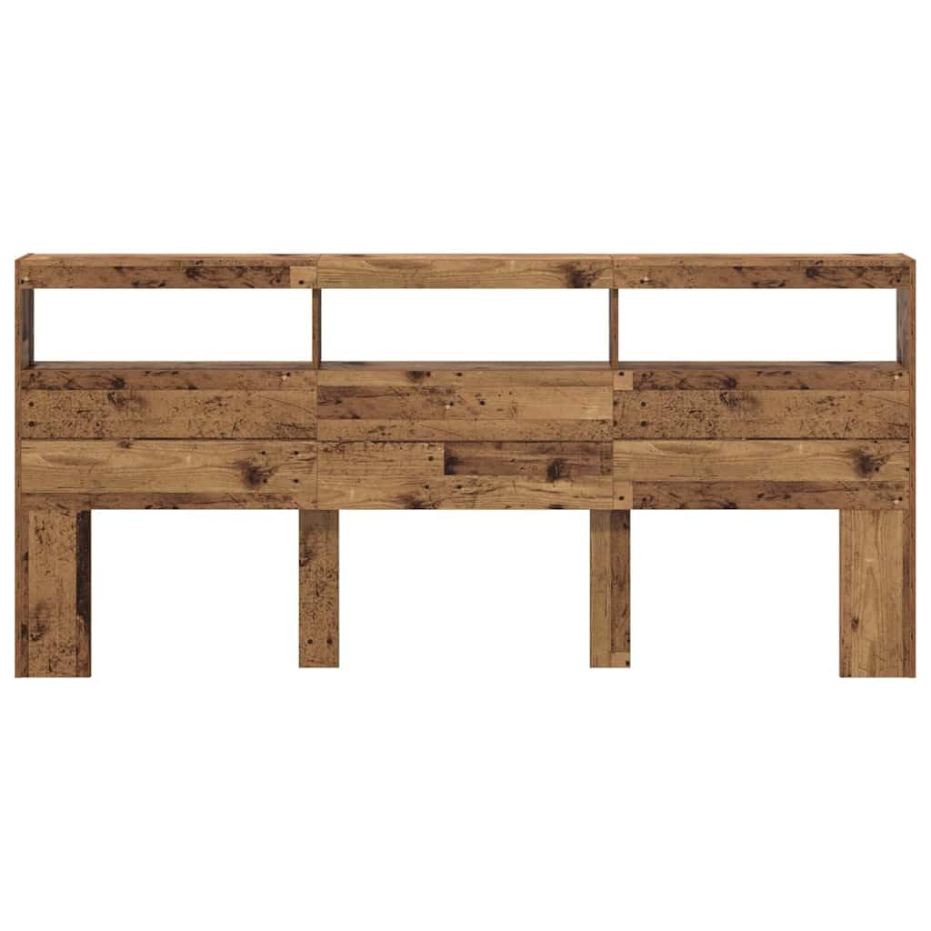 vidaXL Headboard Old Wood Engineered Wood, 220 x 17 x 102 cm - Image 9