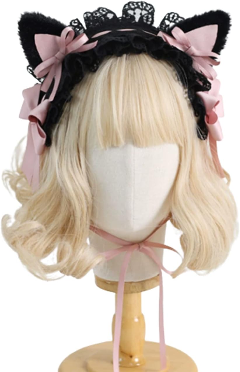 CoBtee Gothic Lolita Headdress Lace Devil Horns Headbands Hair band Hair Accessories Headwear Halloween Party