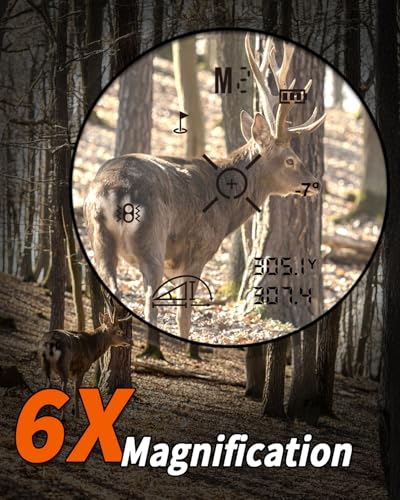 Image of WOSPORTS Hunting Rangefinder, Range Finder for Hunter with Bow Hunting Mode /Distance /Angle /Speed /Scan Multi Functional, 6X Magnification, 1200-Yard