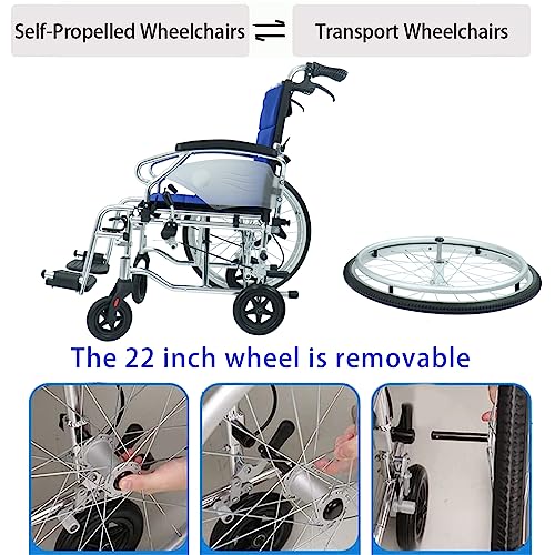 Aluminum Multifuctional Manual Wheelchair For Adults With Flip Back Armrests, Swing Away Footrests And 24 Inch Rear Wheels, 18 Inch Seat,300 Lbs Weight Capacity #TOP2