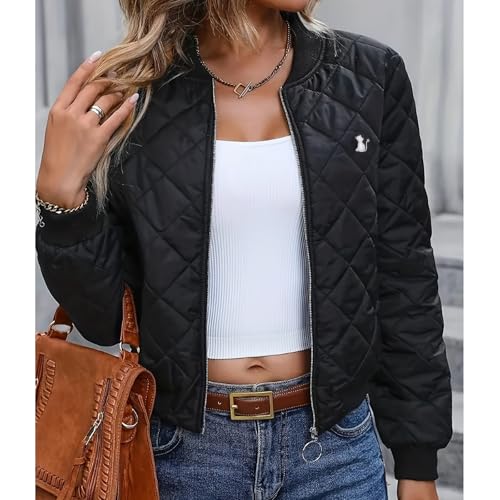 Chaqueta de mujer acolchada Slim Fit con cuello alto y estilo béisbol 2