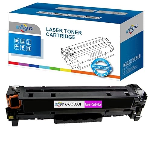 Image of ECSC Toner Cartridge CC533A For Printer, Compatible With HP Colour LaserJet CM2320 CM2320fxi CM2320n CM2320nf CP2020 CP2025 CP2025dn CP2025n (Magenta, 1-Pack)