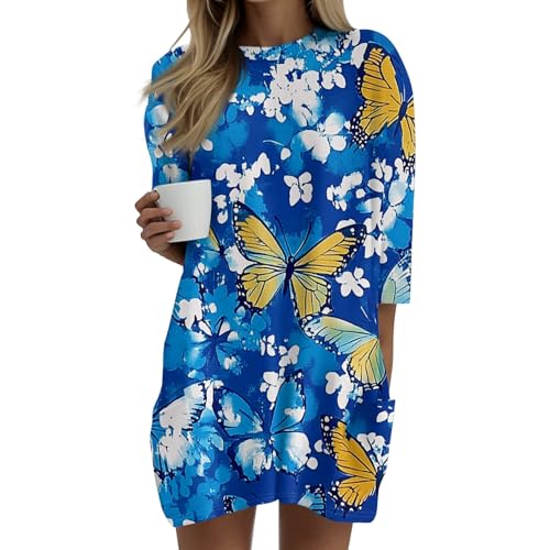 3/4 Length Sleeve Womens Tops Plus Crewneck Oversized Blouses Geometric Fall Casual Tunic Top to Wear with Leggings2