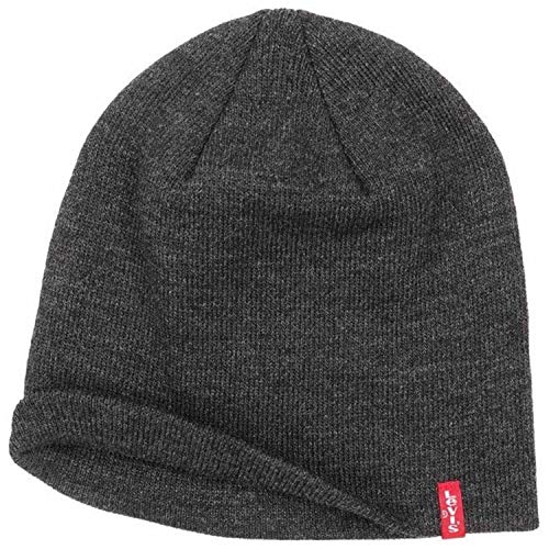 Levi's Unisex Otis Beanie Strickmütze, Grau (Dark Grey), Large (Herstellergröße: L/XL)