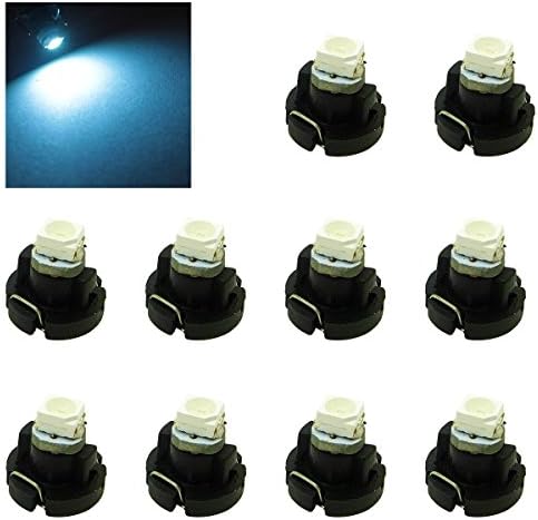 Siweex 10pcs T3 Ice Blue Lights Neo Wedge LED 1-SMD 3528 Car Instrument Cluster Panel Dashboard Lamps Gauge Bulbs DC 12V