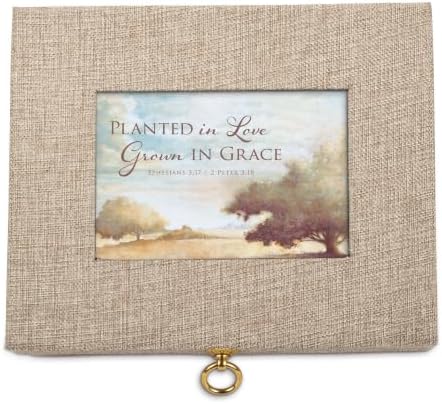 Cottage Garden Planted in Love Grown in Grace Linen Musical Jewelry Box, 10 x 8 Inch Keepsake Box with Photo Window, Plays Tune Amazing Grace image 5