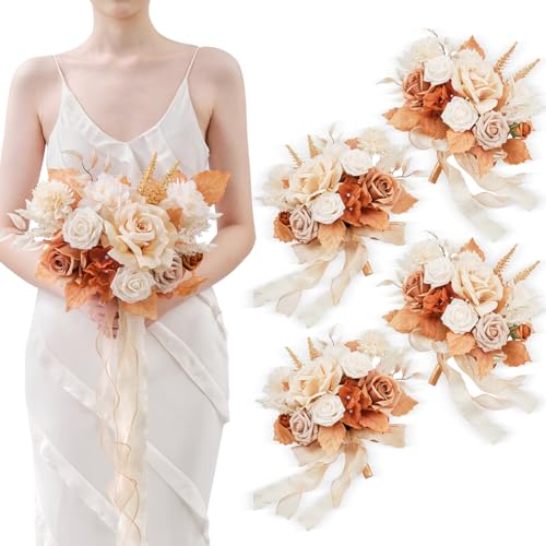 TINGE TIME 7inch Wedding Bouquets for Bridesmaid