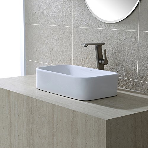Kraus Ceramic Rectangular Above Counter Bathroom Sink #TOP11