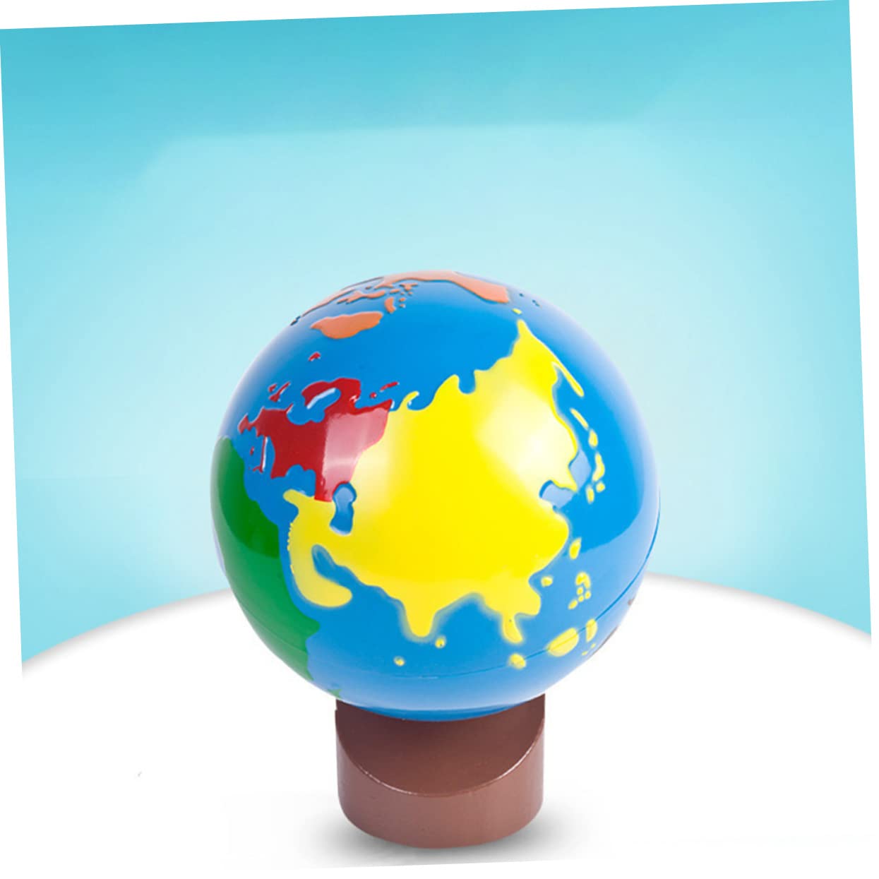 Hemobllo Globo Terráqueo Infantil de Madera con Pintura Ecológica para Uso en Ambientes y Educación Temprana