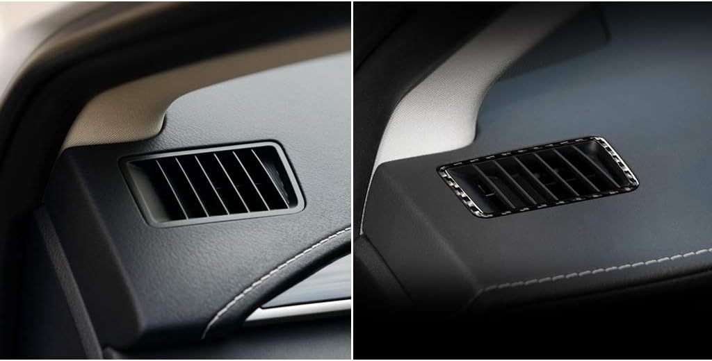 Real Carbon Fiber Interior Sticker Compatible with Lexus NX 200 300 200t 300h 2015-2021 2016 2017 2018 2019 2020 Car Dash Sides Defogging Air Vent Knob Trim Decor Cover Accessories Decal 2PCS Black