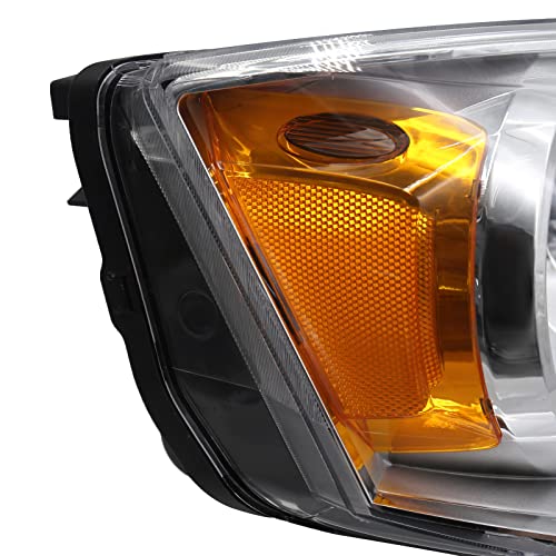 Fione - For Dodge Grand Caravan Headlight Assembly 2011-2018 & Chrysler Town And Country Headlights 2008-2016 Halogen Chrome Housing Right Passenger Side Headlamp 5113336Ai Ch2503192 #TOP6