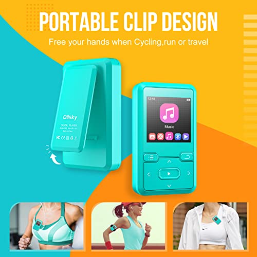 32Gb Mp3 Player With Bluetooth 5.0, Portable Wearable Sports Mp3 Player With Clip, Mini Ultra-Light Lossless Sound Quality Music Mp3 Player, With Fm Radio, Pedometer, Voice Recording, Max 128Gb Expand #TOP2