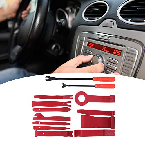 13 peças de ferramentas de remoção de áudio do carro, kit de remoção de painel de rádio, ferramentas