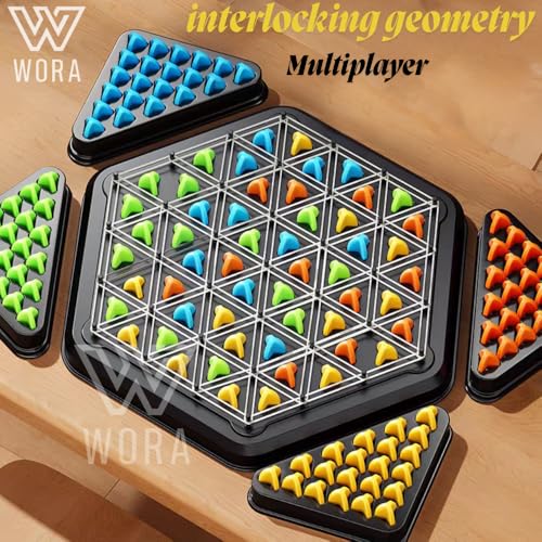 Image of Wora Chain Triangular Chess Game - Educational Toys for 4 Year Old Boy, Intelligent Toy Battlegame, Kids Playing Items Indoor, Educational Toys for 3 Year Old, Learning & Fun