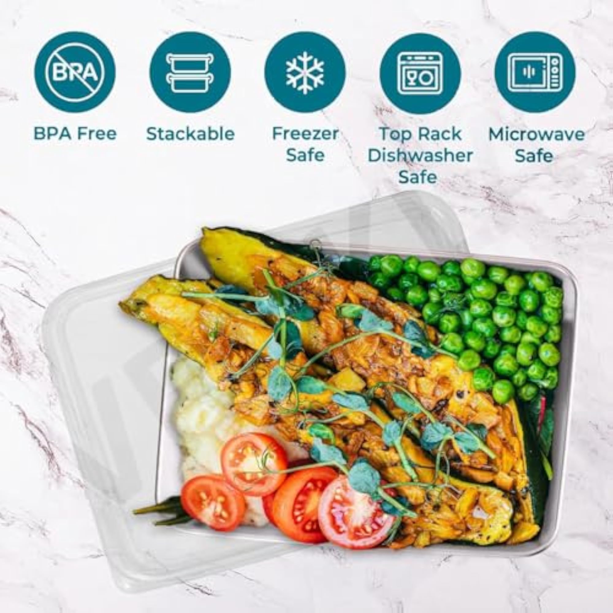 2000ML Stainless Steel Food Storage Container