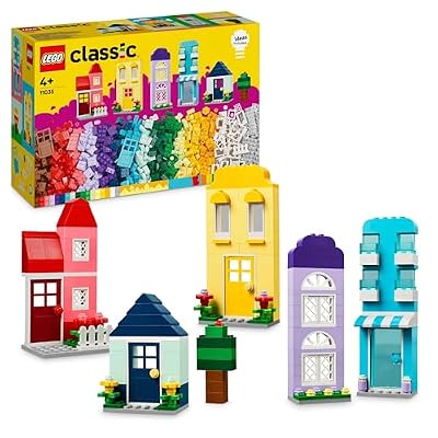 Lego 11035 Classic Les Maisons Créatives, Ensemble de Briques de Construction pour Enfants, Jouet Cadeau avec Accessoires pour Les Constructeurs, Garçons et Filles, Dès 4 Ans