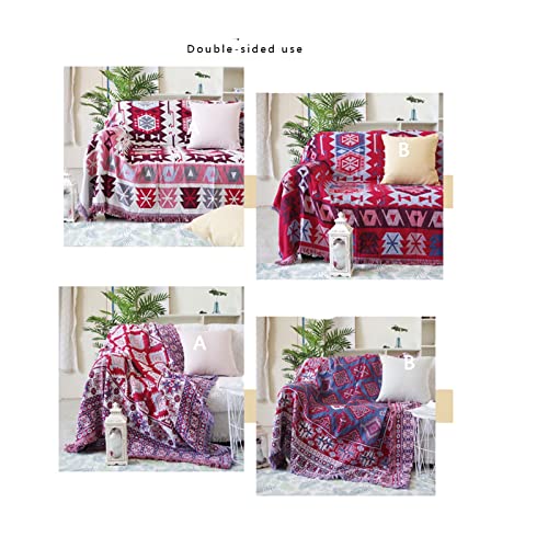 Jeté de lit chaud réversible 180x230 cm isolant et polyvalent pour canapé et lit