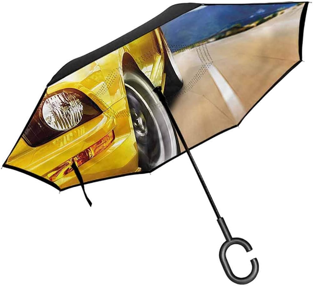 ScottDecor Yellow Outdoor Umbrella Sports Car Automobile