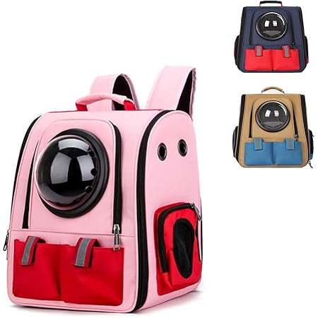Amazon Co Jp Amazon限定ブランド Enkarl ペットキャリーバッグ 猫 キャリーバッグ 宇宙船カプセル型 ペットバッグ リュックサック 大容量 メッシュ窓 バックパック 折り畳み収納 ペットハウス ケージ 中小型犬 猫 お出かけ ドライブ 旅行 通院 防災 避難用 ピンク