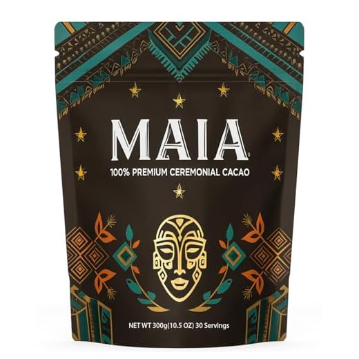 Maia Ceremonial Cacao, with Flavanol, nattokinase, Theobromine, Magnesium and Natural Flavonoids Blend, Supports Circulation, Arterial Health & Cardiovascular Wellness Zero Sugar 100% Pure and Natural