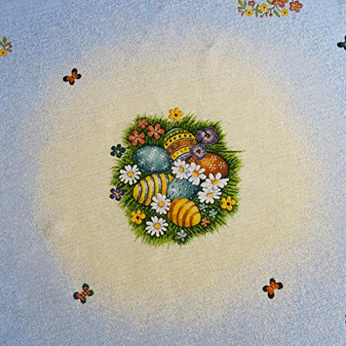 Tablecloth Easter Swan Tapestry Golden Thread Eggs Flowers Table Linens For Square Or Rectangle Table Fabric Multicolor Table Cloth (54In X 102In) #TOP7