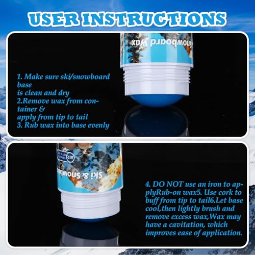 Lyrow 1 Pack Rub on Quick Wax for Ski/Snowboard/Nordic/Cross-Country with Easy Cork applicator 70g, Universal Wax for Most Temperature - Thumbnail 5