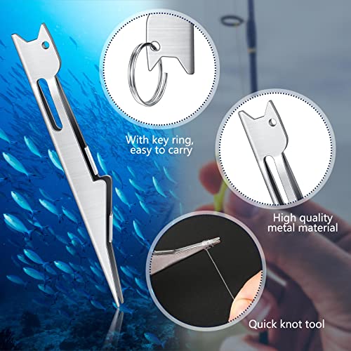 3 Pcs Fishing Line Knot Tyer Quick Tie Fishing Knot Tying Tool Fly Nail Knot Tool Fly Angler Accessories Fly Tying Equipment for Hooks Lures Lines Men, Silver by Deekin - Image 3