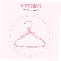 Vista 8 de 5 piezas de perlas rosadas pequeñas perchas de ropa con perlas de imitación con lazo de cinta para mascotas, perros, gatos, ropa de bebé