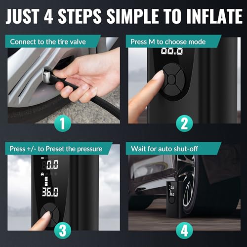 JASKLEV Tire Inflator Portable Air Compressor,180PSI Air Pump for Car Tires - image 7