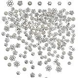 perlkappen silber 925 ❀ Material: Die tibetischen Charms bestehen aus einer hochwertigen Legierung, die abriebfest ist und einen hervorragenden Glanz aufweist.