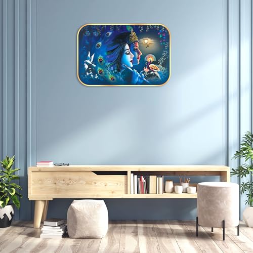 Image of Indianara Radha Krishna Art Painting With Frame | 18 Inches X 12 Inches