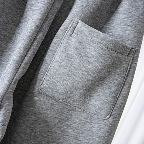 Boys' Open Bottom Fleece-Lined Sweatpants with Pockets High Waisted Kids Athletic Pants for Yoga Running 10-11 Years Grey4