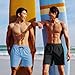 COOFANDY Men Swim Trunk Quick Dry Swim Shorts with Compression Liner 2 in 1 Square Leg Beach Shorts Bathing Suit Light Blue