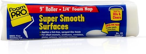 Miniatura 10 de FoamPRO Rodillo de pintura de espuma 19P, rodillo de 9 x 1/4 pulgadas para superficies lisas, acabado impecable y sin pelusa