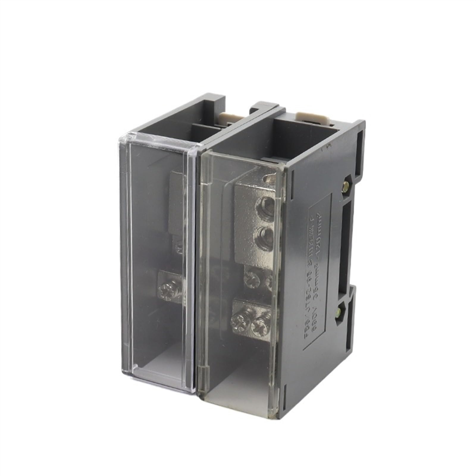 Bloque de terminales de carril DIN FJ6/JTS2, una entrada, 100A, 150A, 250A, 690V, conector de cable eléctrico de alta corriente, caja de conexiones dividida(1 IN 2 OUT Wide21)
