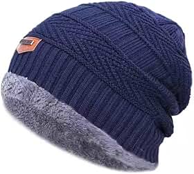 Touca gorro peluciado quentinho forrado lã masculino e feminino para frio intenso com conforto (AZUL)