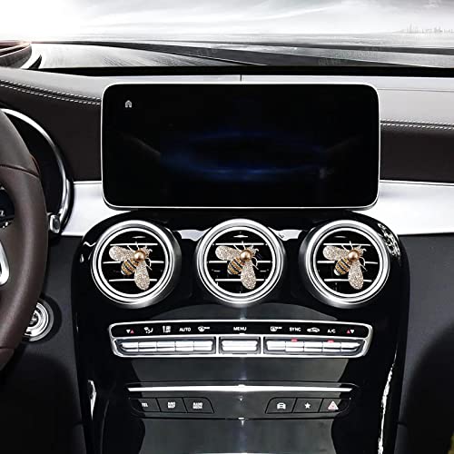 Bling Bee Car Air Fresheners Vent Clips Pearl Diamond Bee Air Freshener Vent Clip Cute Car Interior Decoration Sparkly Bling Car Accessories For Women (1 Pcs) #TOP1