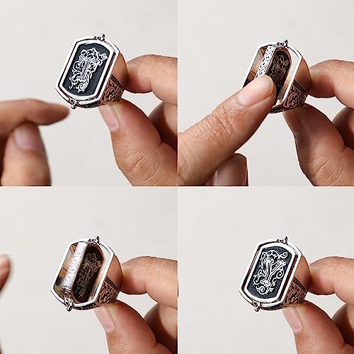 NICEDREAM Double Initial Flip Ring - Custom Monogram Signet Ring for Him - Father's Day Gift4