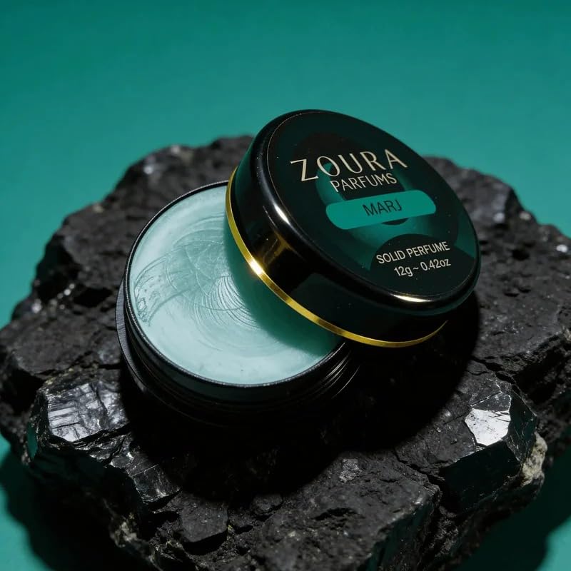 Image of ZOURA MARJ Solid Perfume for Men & Women | Alcohol-Free Long Lasting Unisex Fragrance | Rose Saffron Amber Musk Notes | Pocket Friendly Travel Solid Perfume (12g)