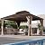 Domi 10x12 Outdoor Gazebo, Hardtop Gazebo with Aluminum Frame, Heavy Duty Pavilion Gazebo for Patio Deck Backyard, Curtain and Netting Included, Dark Brown
