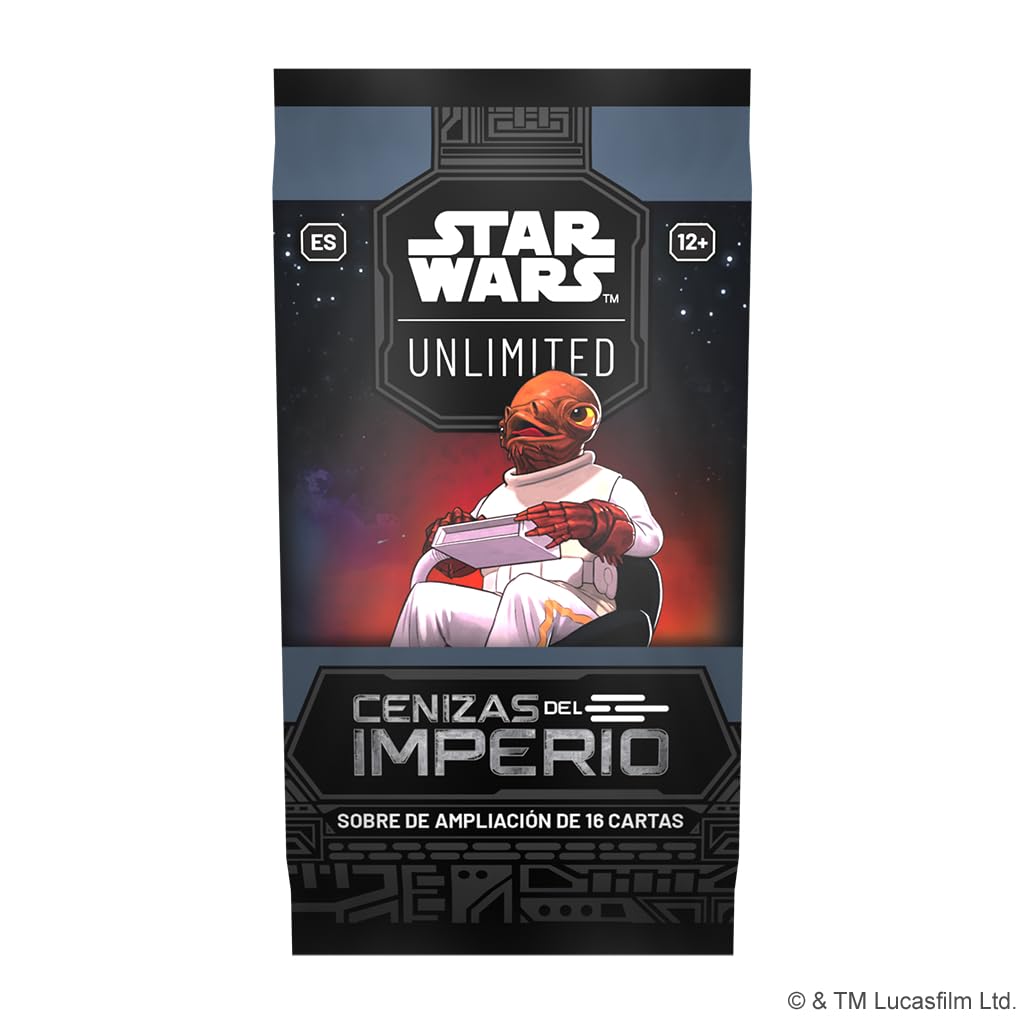 Asmodee FFG Star Wars Unlimited Sammelkartenspiel, Asche des Imperiums, 24 Umschläge mit 16 Karten, TCG ab 12 Jahren, für 2 Spieler, Spanisch