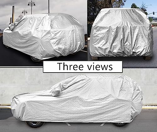 Image of Auto Hub Car Cover Compatible with Hyundai Verna Old (Model : 2010-2016) with Mirror Pocket and Soft Cotton Lining,Waterproof Verna Car Cover, Metallic Silver