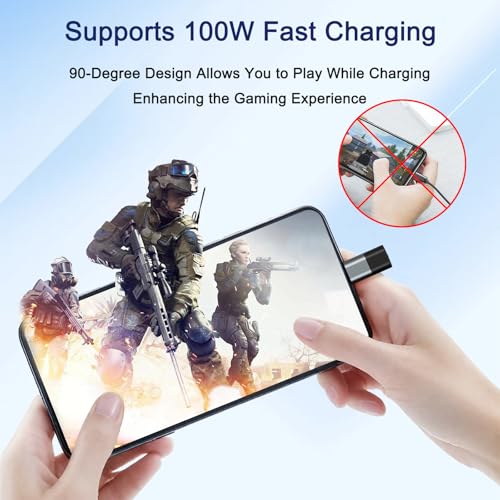 Image of Tobfit USB C Adapter 40Gbps(2 Pack), USB-C Male to Female Adapter 4.0 Type C Data Transfer Connector Compatible for Samsung, MacBook and More Type-C Device-Angle Bend