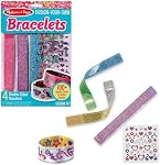 Melissa & Doug Design-Your-Own Bracelets with 100+ Sparkle Gem & Glitter Stickers, Kids Snap Bracelets, Stickers & Jewelry Crafts, Preschool Toys for Girls & Boys Ages 4+