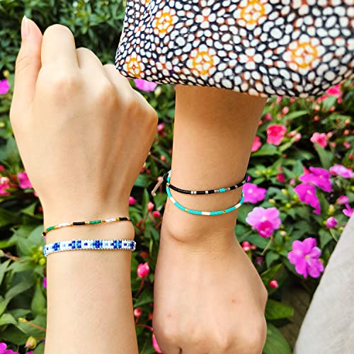 Image of C.QUAN CHI Colorful Miyuki Beads Bracelets Handmade Friendship Beaded Bracelet Stack Adjustable Bracelet Jewelry For Women