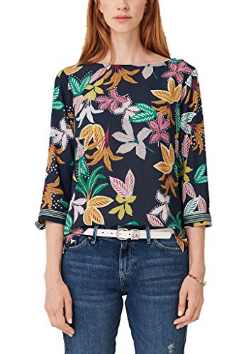 s.Oliver RED LABEL Damen Crêpe-Bluse mit Musterprint navy AOP 38