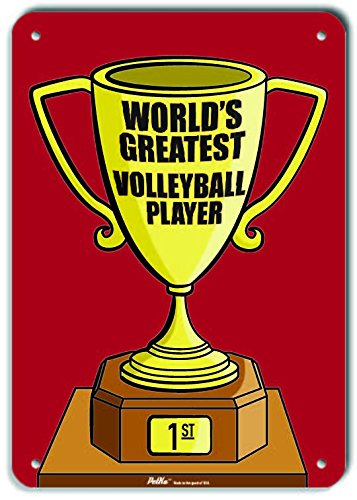 Plaque volley-ball haut de gamme en aluminium gravé rouge World's Greatest Volleyball Player