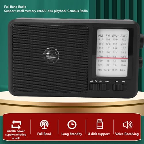 Radio portátil AM FM SW con altavoz 4 pulgadas y doble alimentación miniatura 2